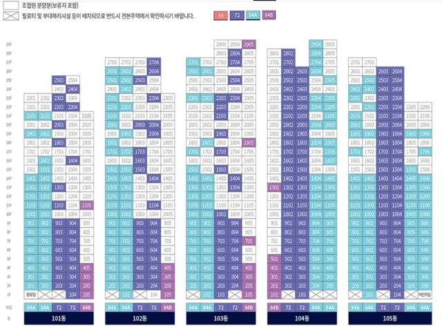 엄궁 더샵 모델하우스 동호배치도